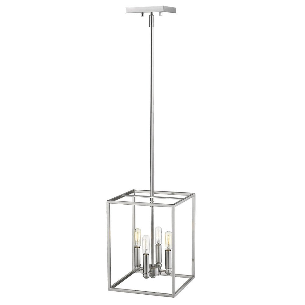 Silver Metal Four Light Dimmable Ceiling Light