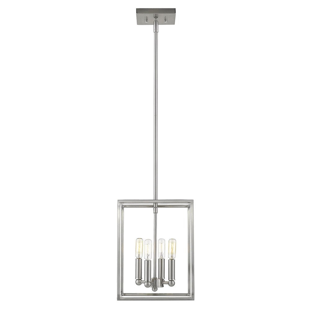 Silver Metal Four Light Dimmable Ceiling Light