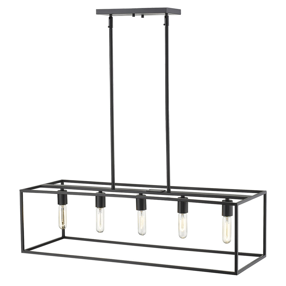 Black Metal Five Light Dimmable Ceiling Light