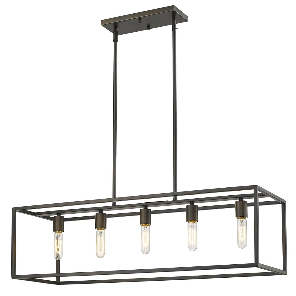 Black Metal Five Light Dimmable Ceiling Light