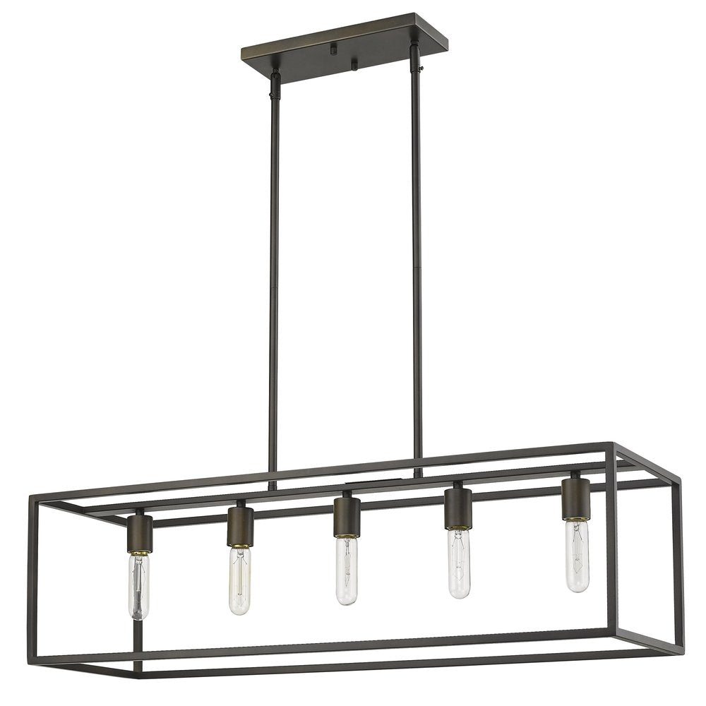 Black Metal Five Light Dimmable Ceiling Light