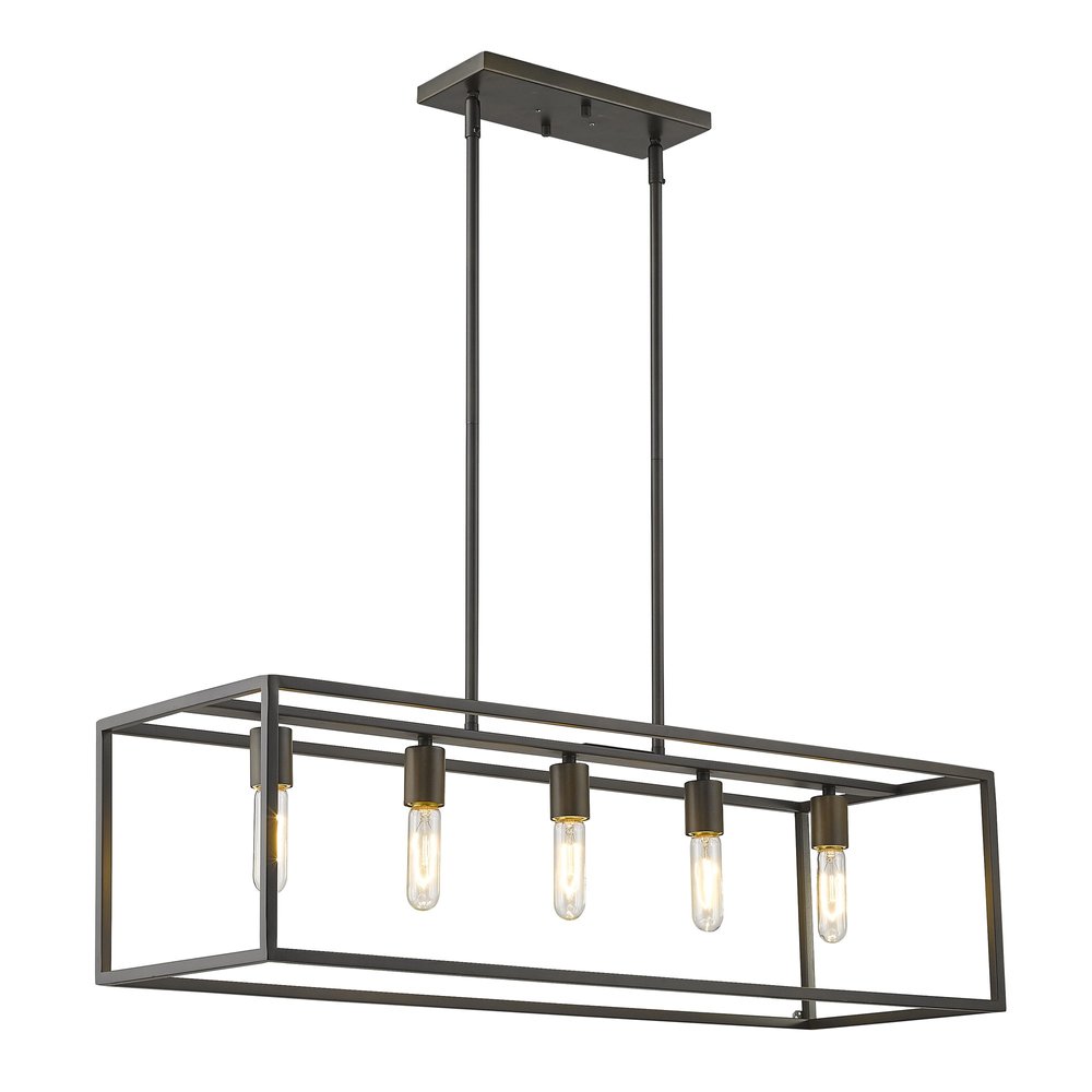 Black Metal Five Light Dimmable Ceiling Light