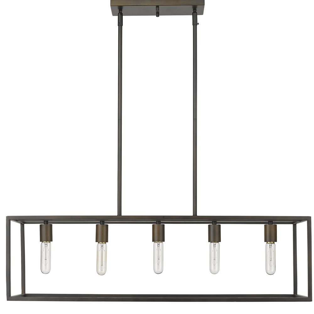 Black Metal Five Light Dimmable Ceiling Light