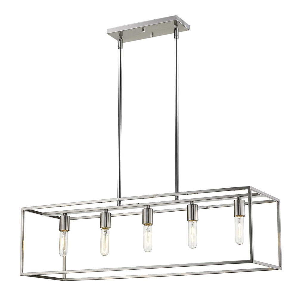 Silver Metal Five Light Dimmable Ceiling Light