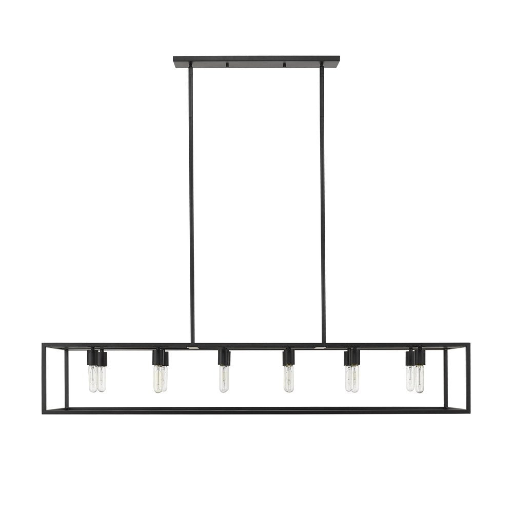 Black Metal Twelve Light Dimmable Ceiling Light