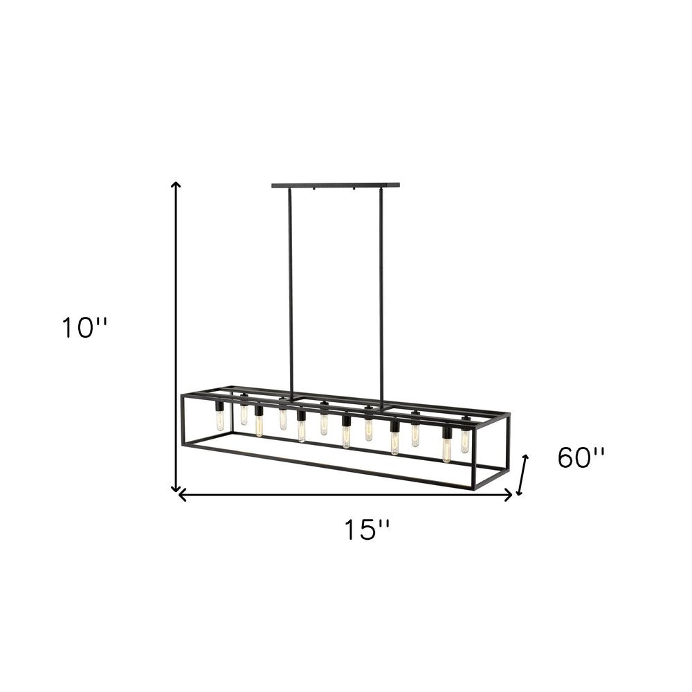 Black Metal Twelve Light Dimmable Ceiling Light