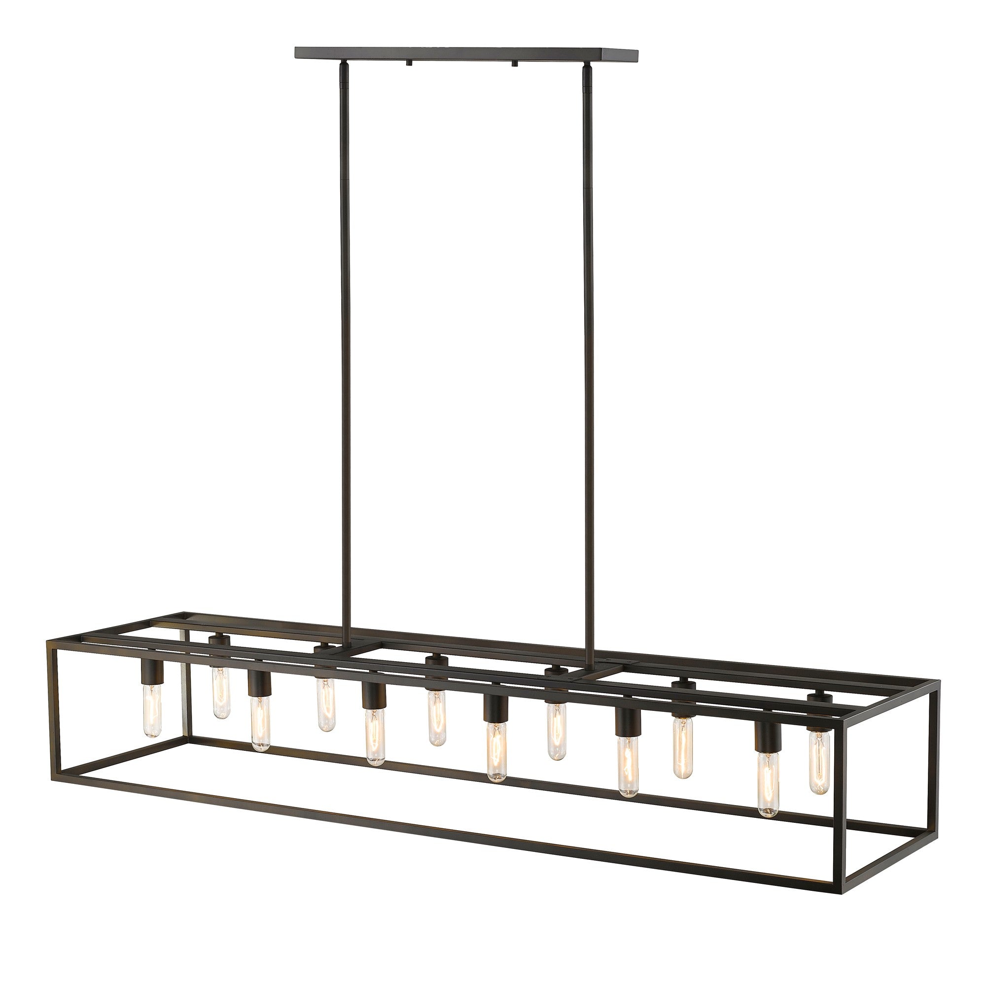 Black Metal Twelve Light Dimmable Ceiling Light