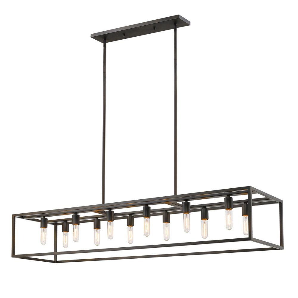 Black Metal Twelve Light Dimmable Ceiling Light