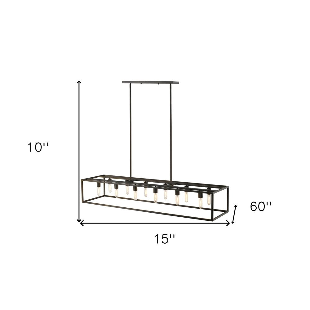 Black Metal Twelve Light Dimmable Ceiling Light