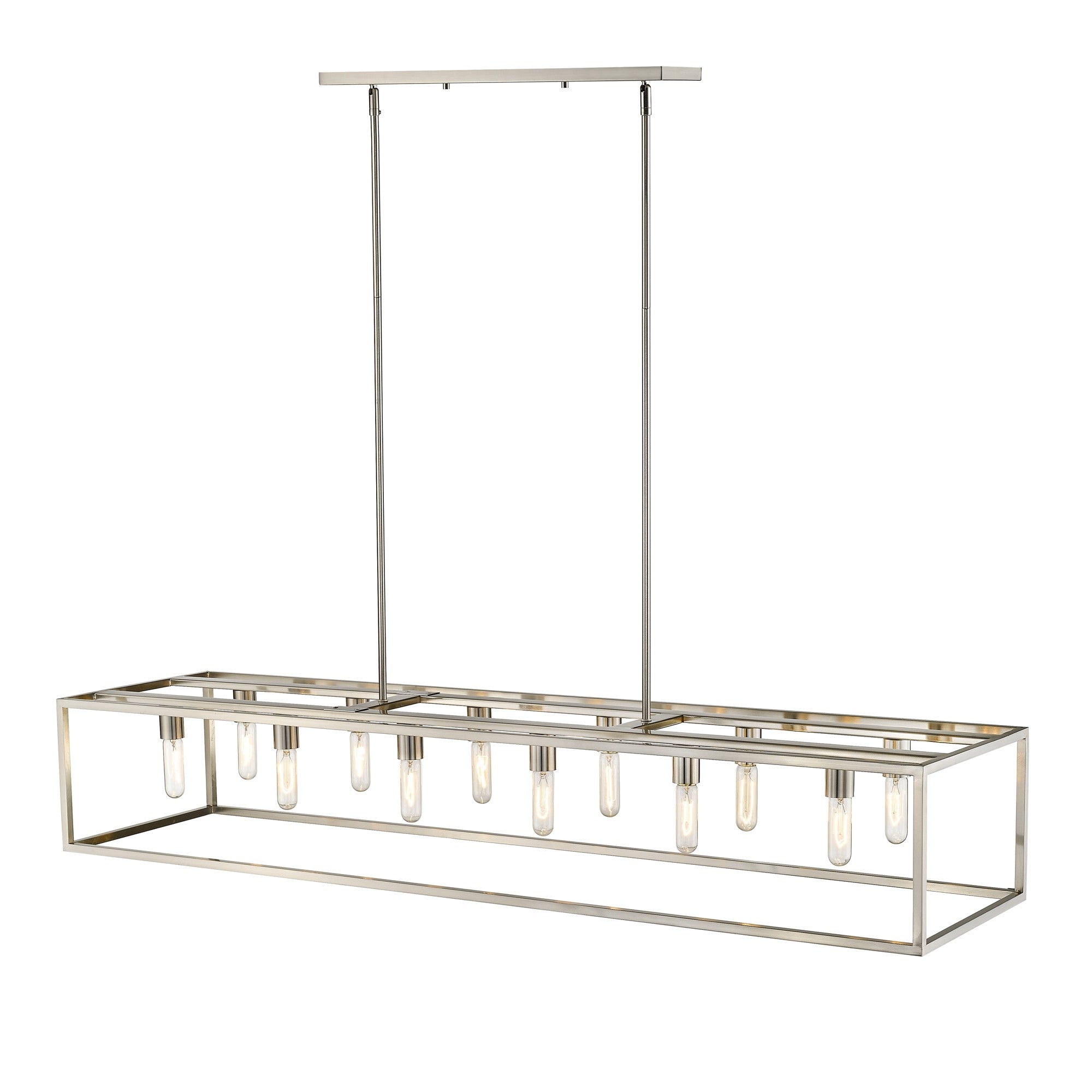 Silver Metal Twelve Light Dimmable Ceiling Light
