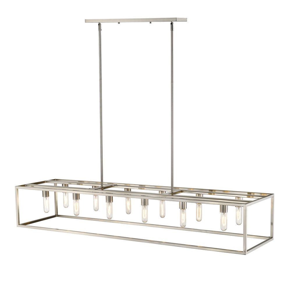 Silver Metal Twelve Light Dimmable Ceiling Light