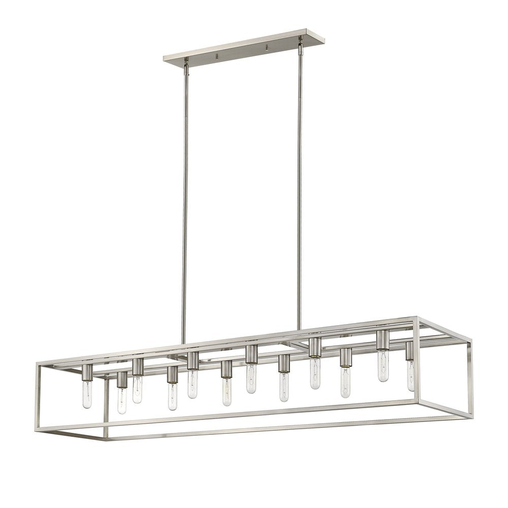 Silver Metal Twelve Light Dimmable Ceiling Light