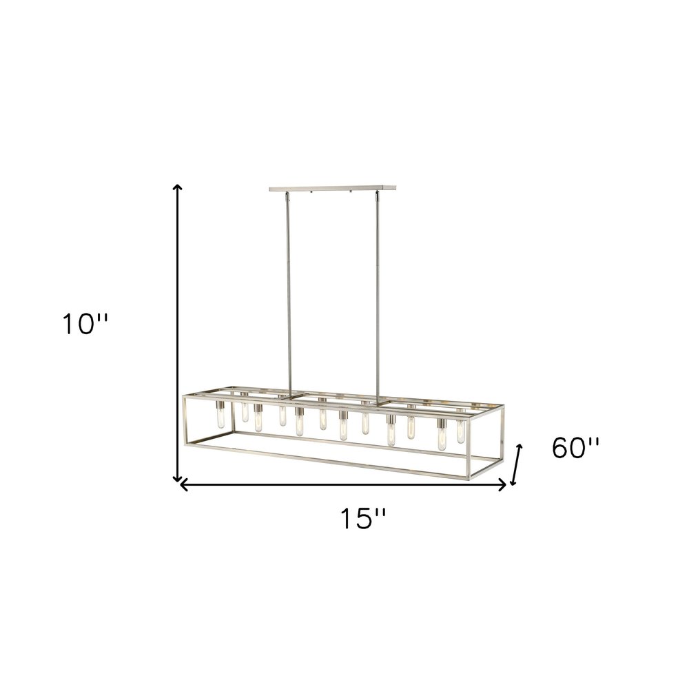 Silver Metal Twelve Light Dimmable Ceiling Light