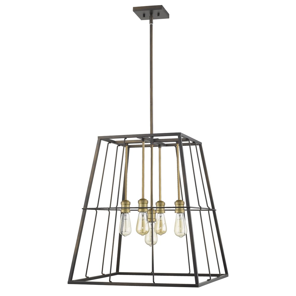 Bronze Metal Five Light Dimmable Ceiling Light