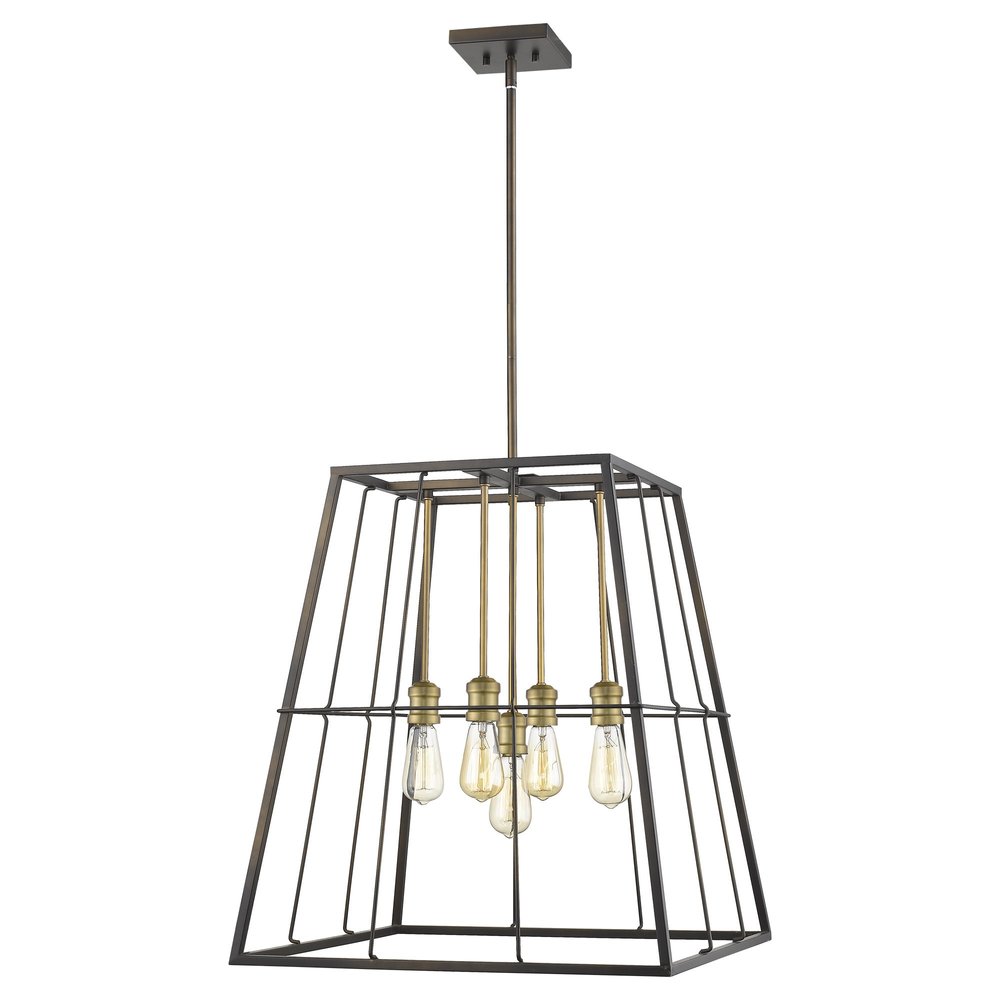 Bronze Metal Five Light Dimmable Ceiling Light