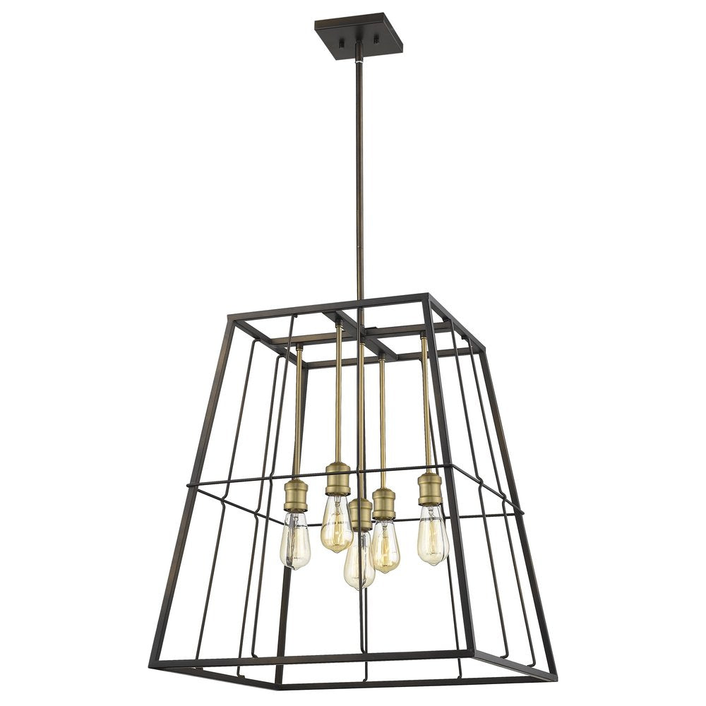 Bronze Metal Five Light Dimmable Ceiling Light