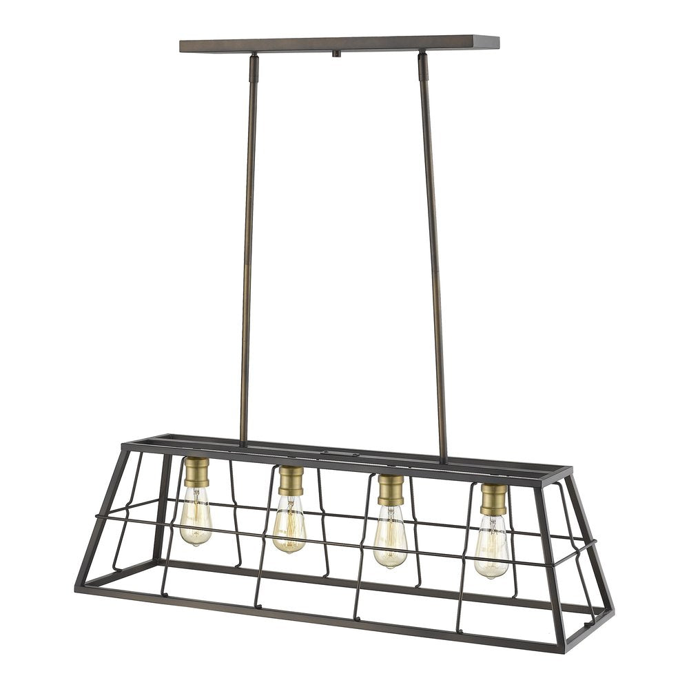Bronze Metal Four Light Dimmable Ceiling Light
