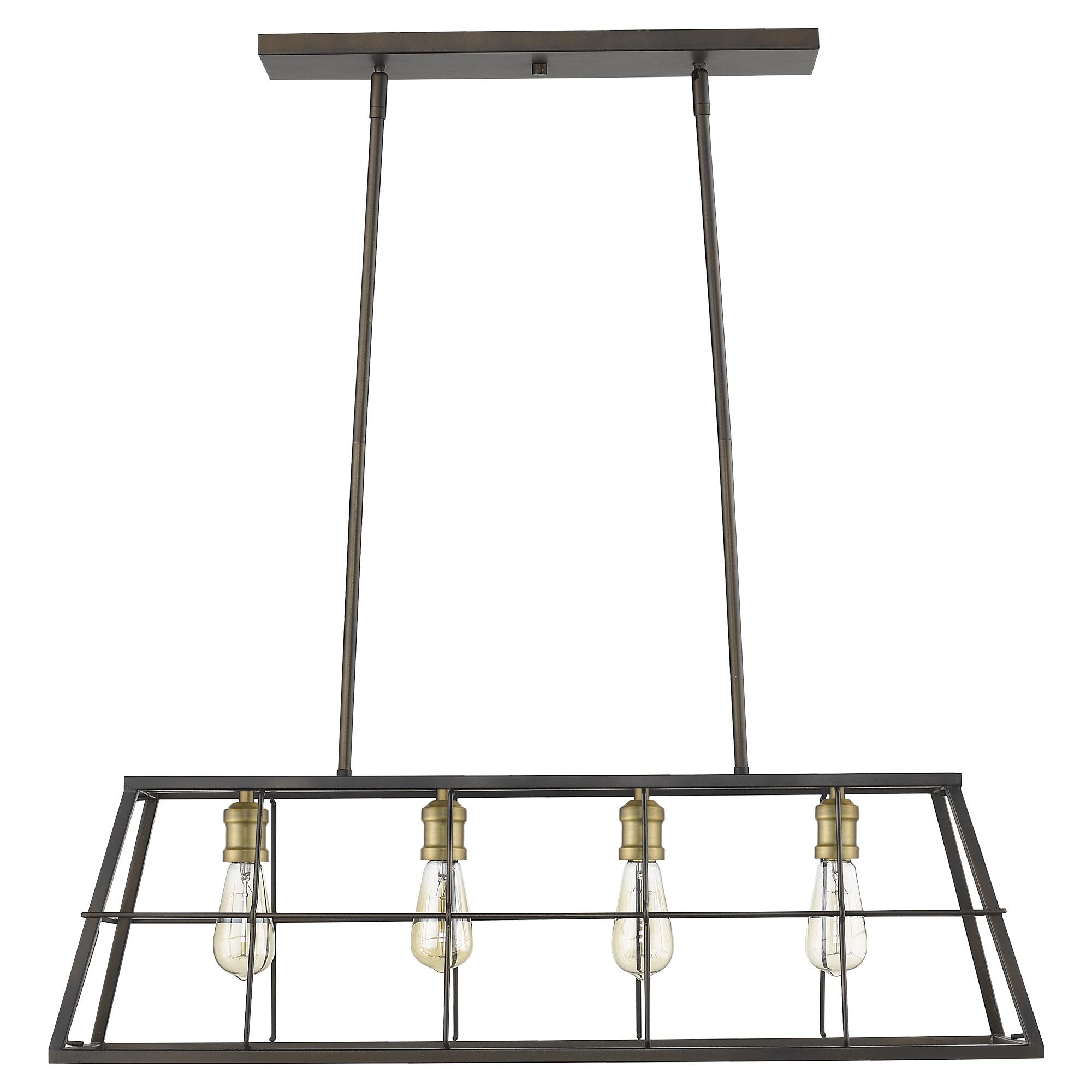 Bronze Metal Four Light Dimmable Ceiling Light