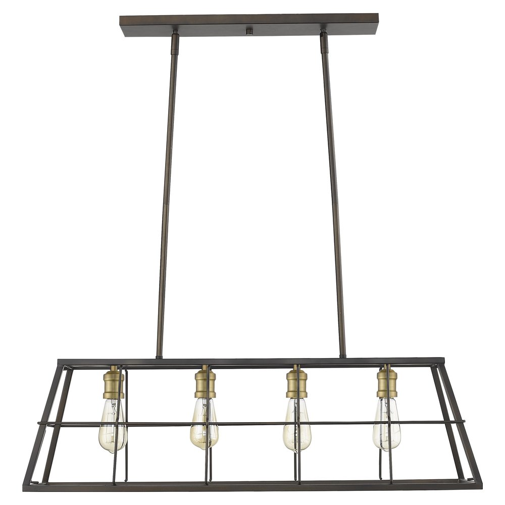 Bronze Metal Four Light Dimmable Ceiling Light