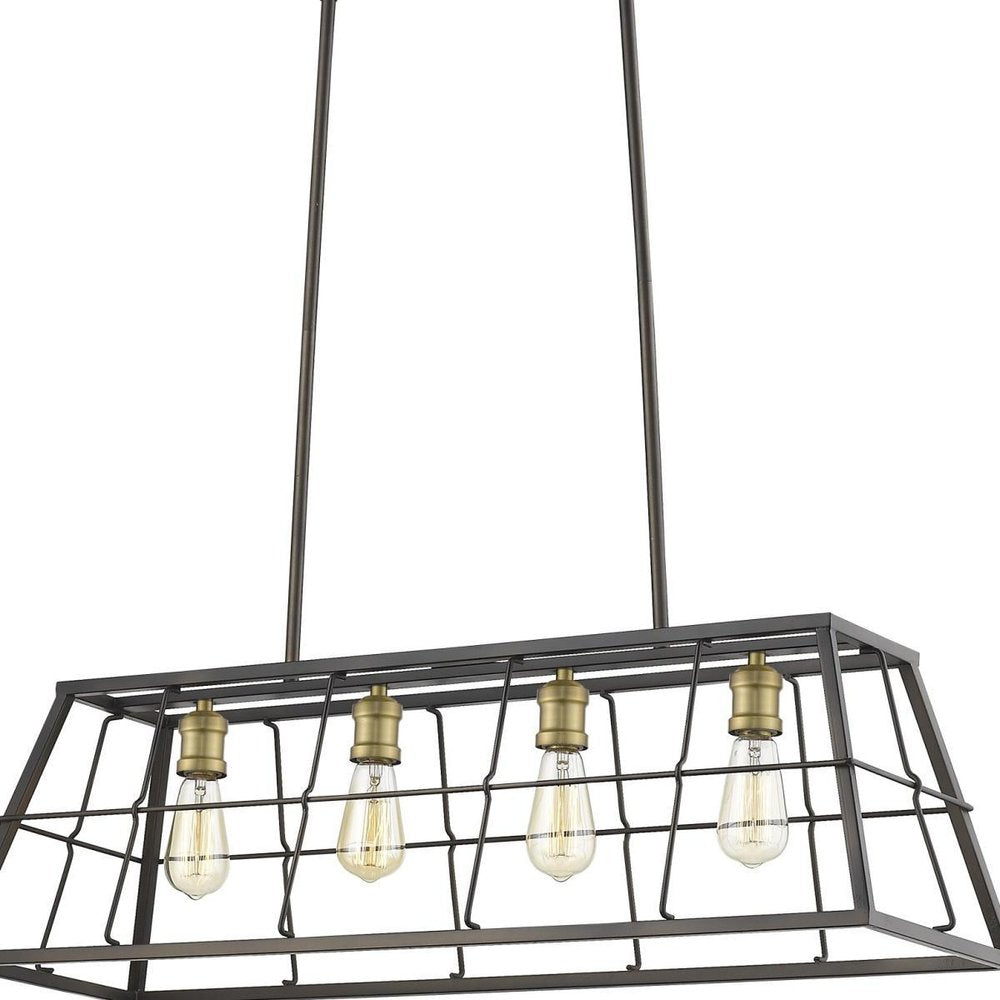 Bronze Metal Four Light Dimmable Ceiling Light