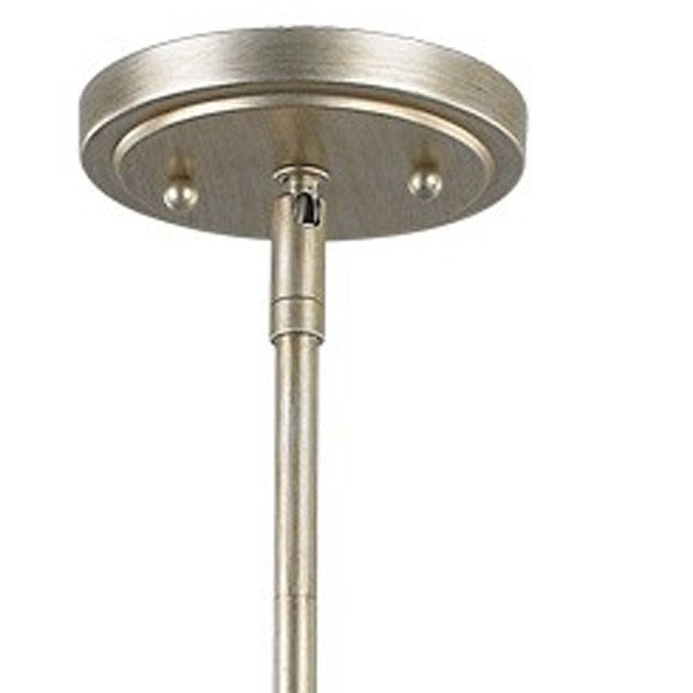 Gold And White Iron Three Light Dimmable Ceiling Light With Silver Shades
