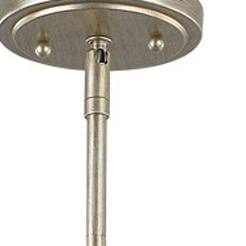 Gold And White Iron Three Light Dimmable Ceiling Light With Silver Shades