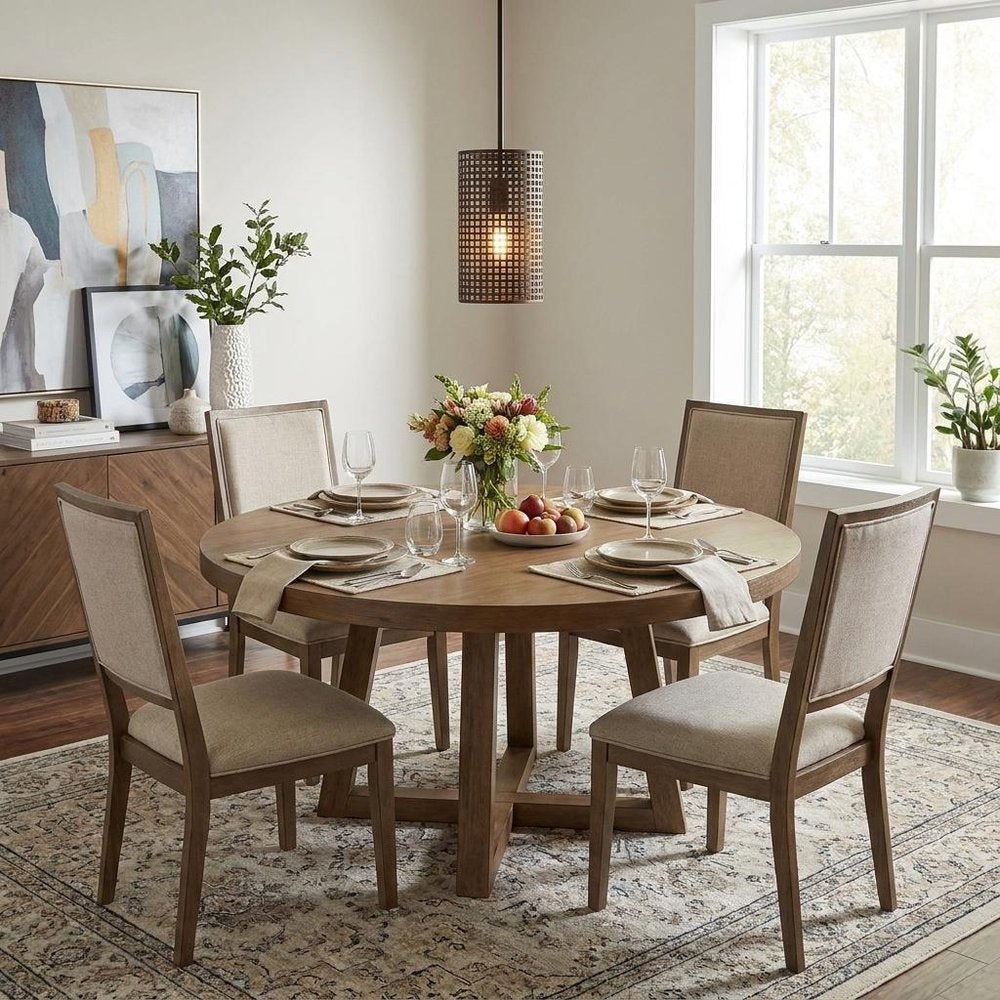 Bronze Metal Hanging Light with Mesh Shade