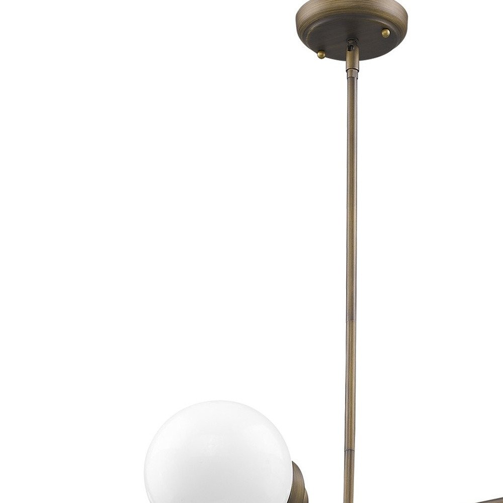 Bronze Metal Four Light Dimmable Ceiling Light With Off White Shades
