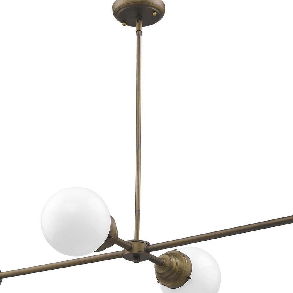 Bronze Metal Four Light Dimmable Ceiling Light With Off White Shades