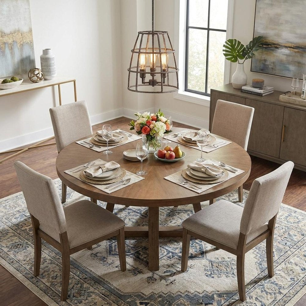 Rebarre 3-Light Antique Silver Drum Pendant With Open Cage Shade