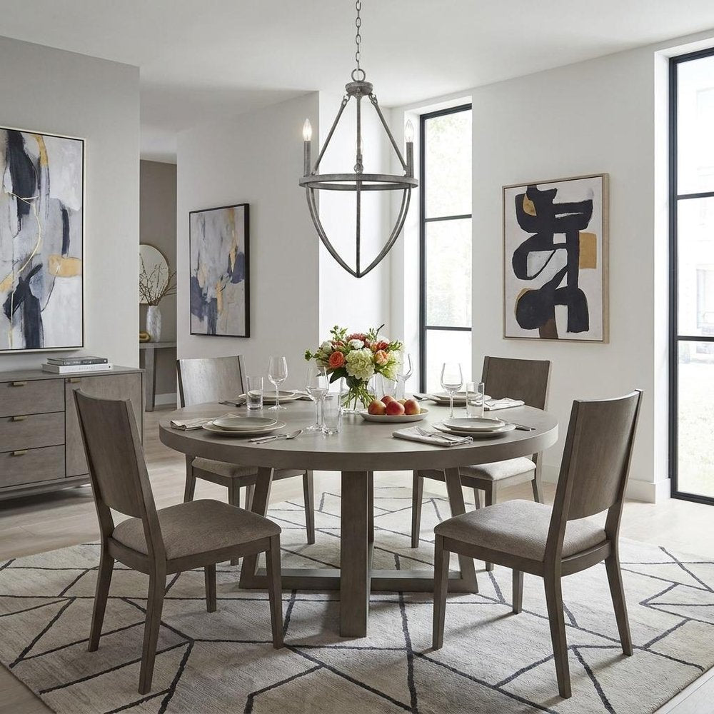 Ash Gray Candle Style Three Light Metal Dimmable Chandelier