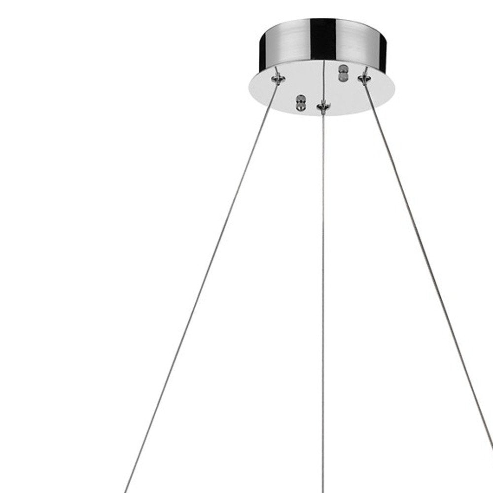 Silver Unique Statement Metal and Glass LED Dimmable Chandelier With Silver Shades