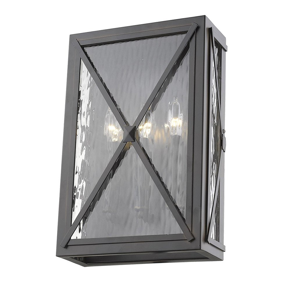 Black And Clear Three Light Transparent Dimmable Outdoor Hanging Lights With Bronze Shades