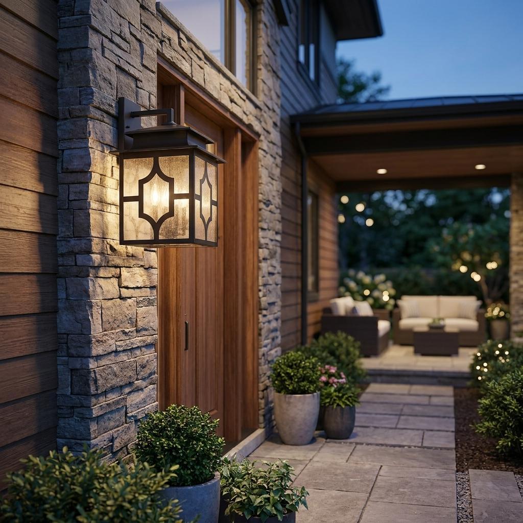 Black And Clear Four Light Seeded Dimmable Outdoor Hanging Lights With Black And Clear Shades