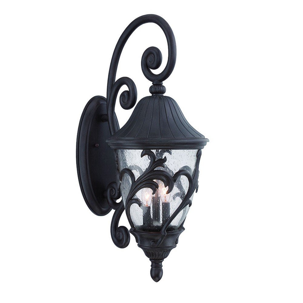 30" Black And Clear Plastic and Glass Vanity Flush Mounted Sconce