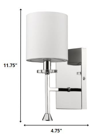 12" Silver And White Metal Flush Mounted Sconce