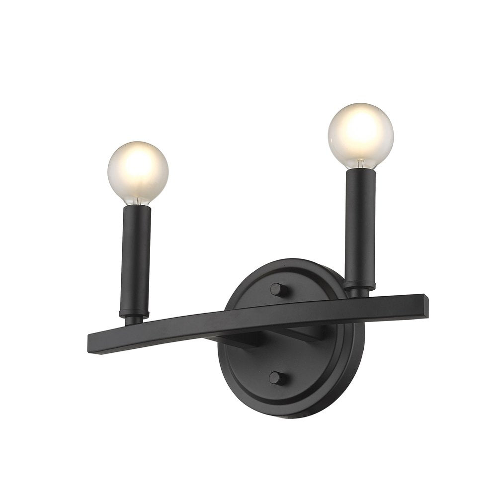 7" Black Metal Vanity Flush Mounted Sconce