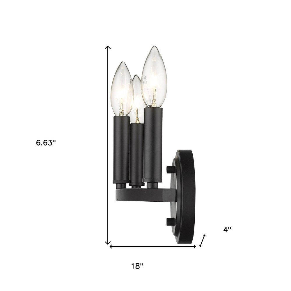 7" Black Metal Vanity Flush Mounted Sconce