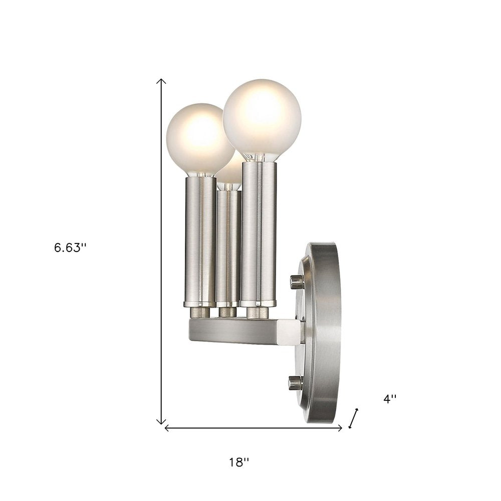 7" Silver Metal Vanity Flush Mounted Sconce