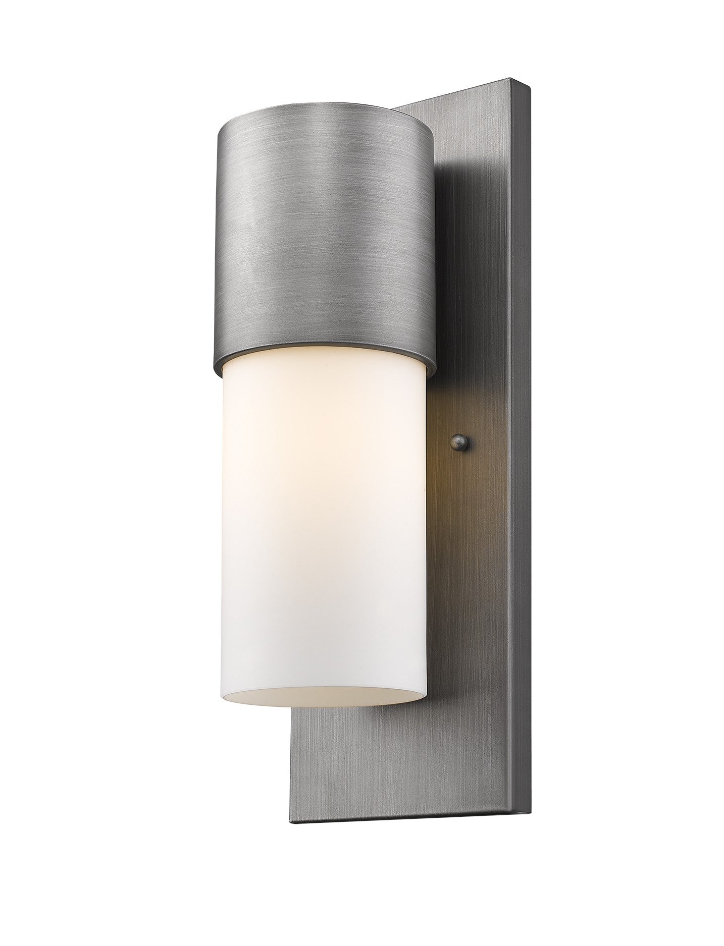 Contemporary Brushed Silver and White Wall Light