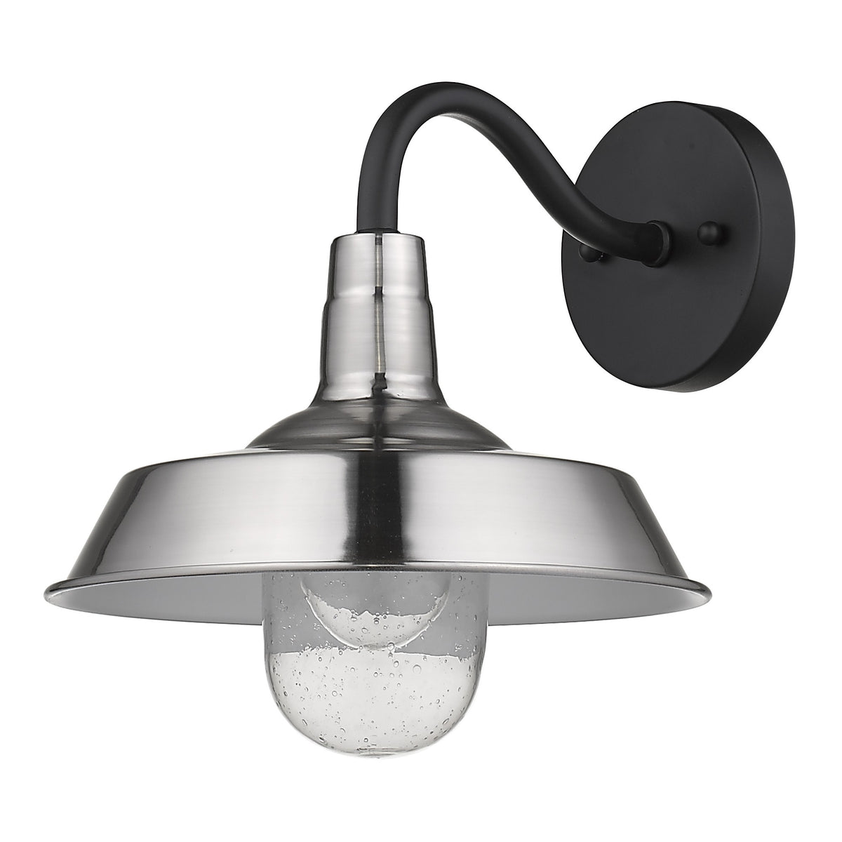 Silver Seeded Dimmable Outdoor Hanging Light With Silver Shades