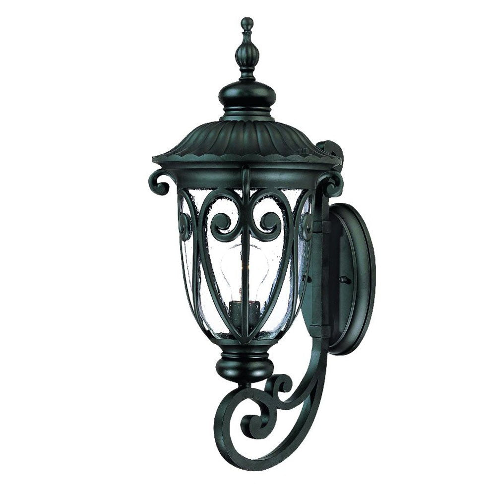 Black And Clear Seeded Dimmable Outdoor Hanging Light With Black And Clear Shades