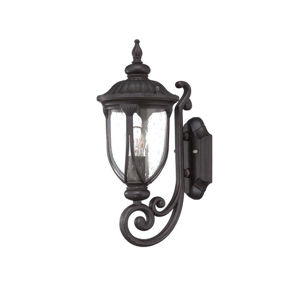 Black And Clear Seeded Dimmable Outdoor Hanging Light With Black And Clear Shades