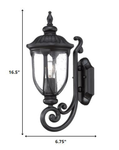 17" Black And Clear Metal and Glass Flush Mounted Sconce