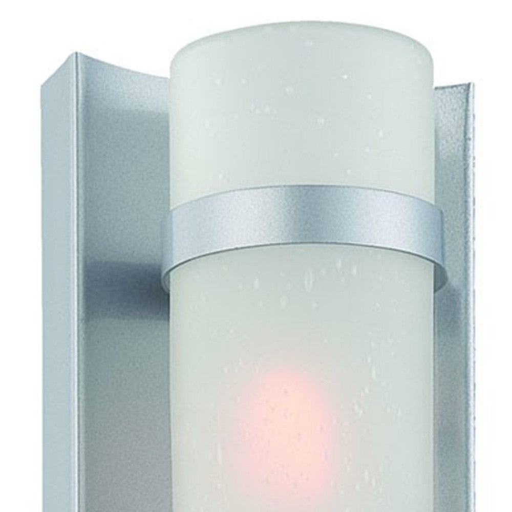 Brushed Silver and White Glass Wall Sconce