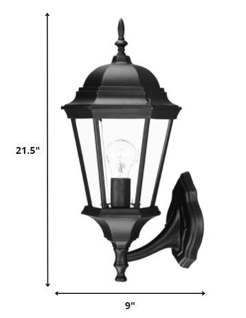 22" Black And Clear Metal Flush Mounted Sconce