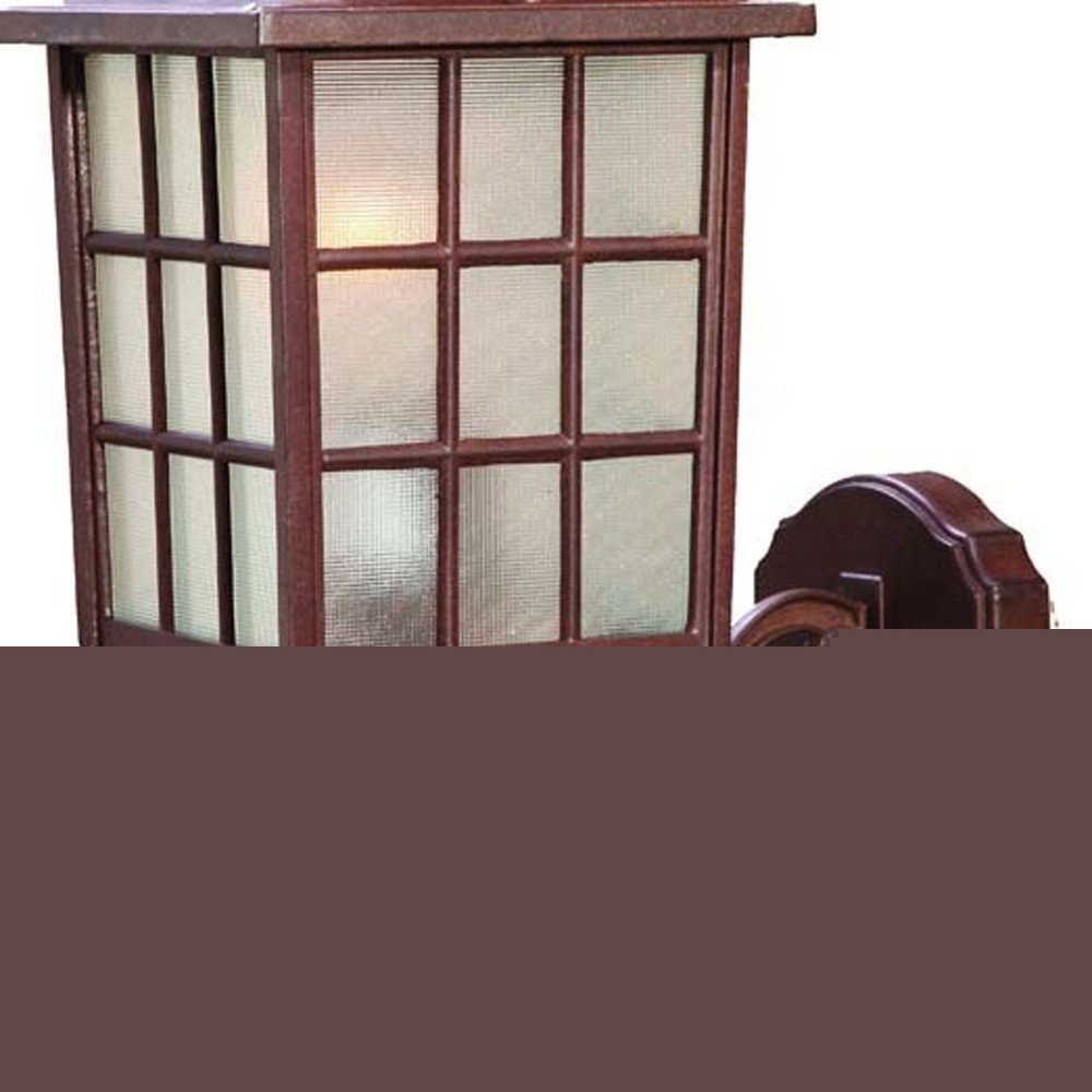 Dark Brown Window Pane Lantern Wall Sconce