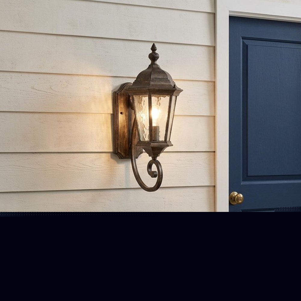 One Light Antique Black Carousel Lantern Wall Light