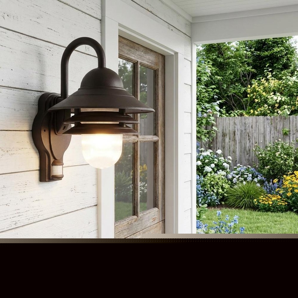 Antiqued Bronze Motion Sensor Outdoor Wall Light