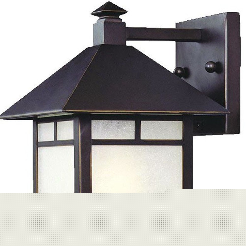 Petite Antique Bronze Frosted Glass Lantern Wall Light